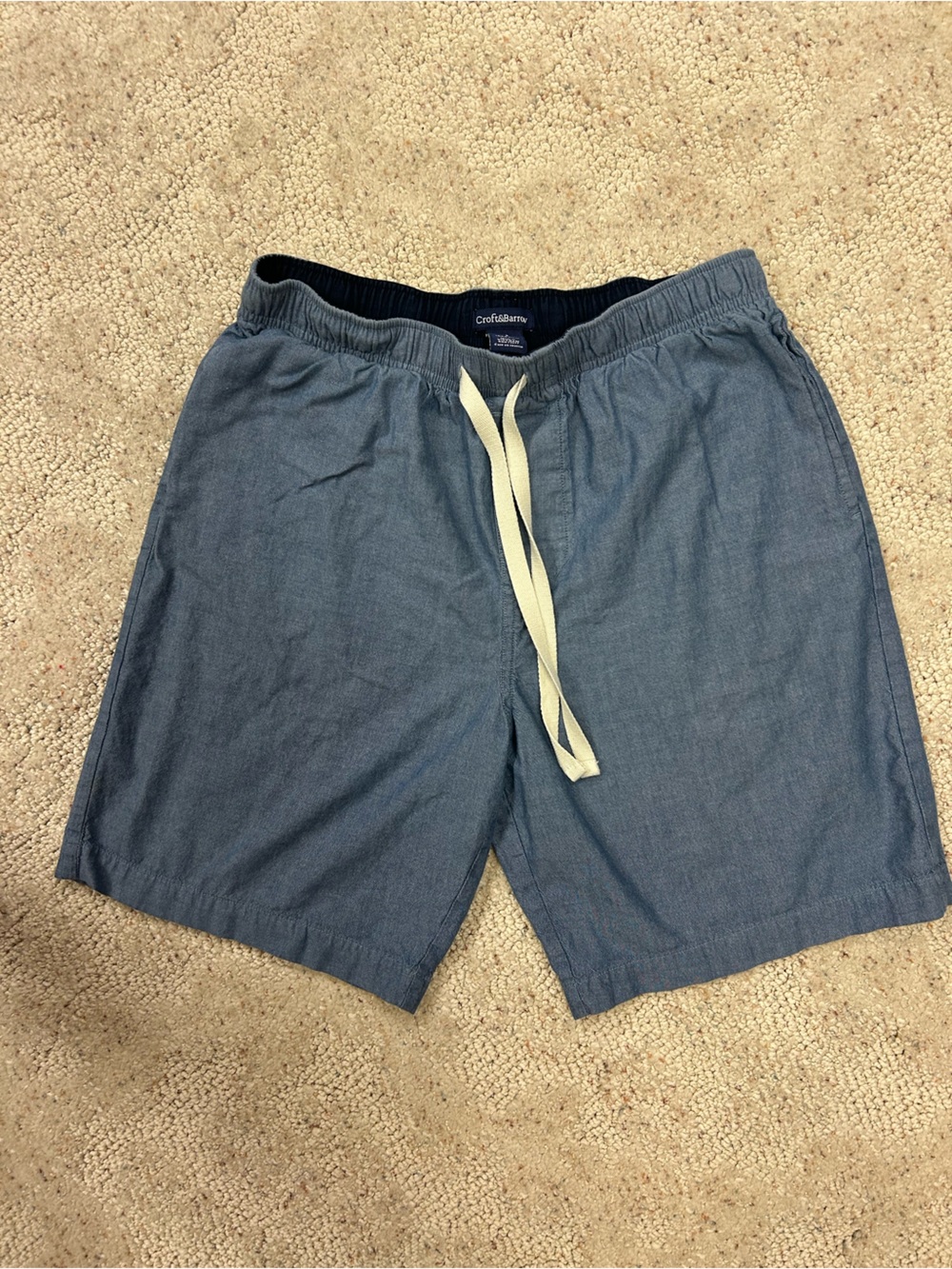 croft & barrow Chambray Blue Drawstring Hybrid Shorts Mens small